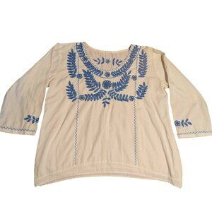 Authentic Mexican Embroidered Top Abrazo Style Boho Southwestern XL